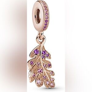RETIRED- Rose Gold Oak Leaf Pandora Charm